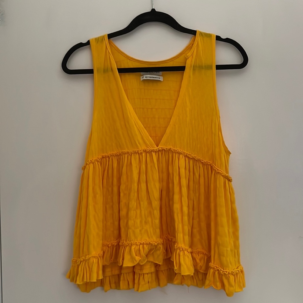 Urban Outfitters- Yellow V Neck Tank Top